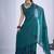 designer rama green heavy handwork zarkan embroidery silk blend saree