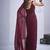designer maroon heavy handwork zarkan embroidery silk blend saree