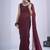 designer maroon heavy handwork zarkan embroidery silk blend saree