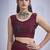 designer maroon heavy handwork zarkan embroidery silk blend saree