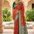 designer red zari weaving meenakari tassel pallu work silk blend saree