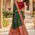 designer green zari weaving meenakari tassel pallu work silk blend saree