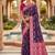 designer blue zari weaving meenakari tassel pallu work silk blend saree