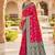 designer fuchsia pink zari weaving meenakari tassel pallu work silk blend saree