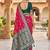 designer fuchsia pink zari weaving meenakari tassel pallu work silk blend saree