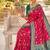 designer fuchsia pink zari weaving meenakari tassel pallu work silk blend saree