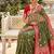 designer mehendi green zari weaving meenakari tassel pallu work silk blend saree