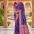 designer blue zari weaving meenakari tassel pallu work silk blend saree