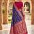 designer blue zari weaving meenakari tassel pallu work silk blend saree