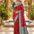 designer red zari weaving meenakari tassel pallu work silk blend saree