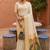 indian cream zari motif design meenakari work banarasi silk blend saree