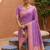 indian lavender zari motif design meenakari work banarasi silk blend saree