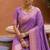 indian lavender zari motif design meenakari work banarasi silk blend saree