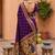 indian purple zari motif design meenakari work banarasi silk blend saree