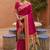 indian magenta zari motif design meenakari work banarasi silk blend saree