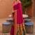 indian magenta zari motif design meenakari work banarasi silk blend saree