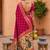 indian magenta zari motif design meenakari work banarasi silk blend saree