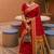 indian red zari motif design meenakari work banarasi silk blend saree