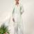 Cruise blue and ivory embroidered crepe and nysha silk kurta set with dupatta