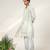 Cruise blue and ivory embroidered crepe and nysha silk kurta set with dupatta