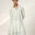 Cruise blue and ivory embroidered crepe and nysha silk kurta set with dupatta