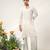 Ivory embroidered cotton and nysha silk kurta pant set