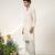 Ivory embroidered cotton and nysha silk kurta pant set