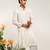 Ivory embroidered cotton and nysha silk kurta pant set
