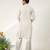 Ivory embroidered cotton and nysha silk kurta pant set
