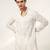 Ivory embroidered cotton and nysha silk kurta pant set