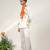 Ivory and tangerine orange printed nysha silk short kurta and pant set