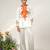Ivory and tangerine orange printed nysha silk short kurta and pant set