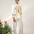 Ivory and tangerine orange printed nysha silk bandhgala with kurta and pant set