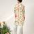 Ivory and tangerine ornage printed crepe and nysha silk kurta and pant set