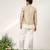 Gold and ivory embroidered tissue georgette bandhgala with kurta and pant set
