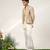 Gold and ivory embroidered tissue georgette bandhgala with kurta and pant set