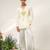 Ivory embroidered georgette and nysha silk kurta and pant set