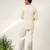 Ivory embroidered georgette and nysha silk kurta and pant set