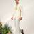 Ivory embroidered georgette and nysha silk kurta and pant set