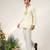 Ivory embroidered georgette and nysha silk kurta and pant set