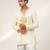 Ivory embroidered georgette and nysha silk kurta and pant set