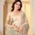 Womens elegant cream and green cotton silk saree with golden zari border, pallu with blouse