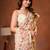 Womens elegant cream cotton silk saree with golden zari border, pallu with blouse