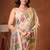 Womens elegant cream  cotton silk saree with golden zari border, pallu with blouse