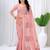 Womens elegant baby pink  cotton silk saree with golden zari border, pallu with blouse