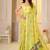 Womens elegant lemon green  cotton silk saree with golden zari border, pallu with blouse
