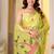 Womens elegant lemon green  cotton silk saree with golden zari border, pallu with blouse