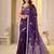 Womens elegant purple  cotton silk saree with golden zari border, pallu with blouse