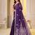 Womens elegant purple  cotton silk saree with golden zari border, pallu with blouse