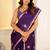 Womens elegant purple  cotton silk saree with golden zari border, pallu with blouse